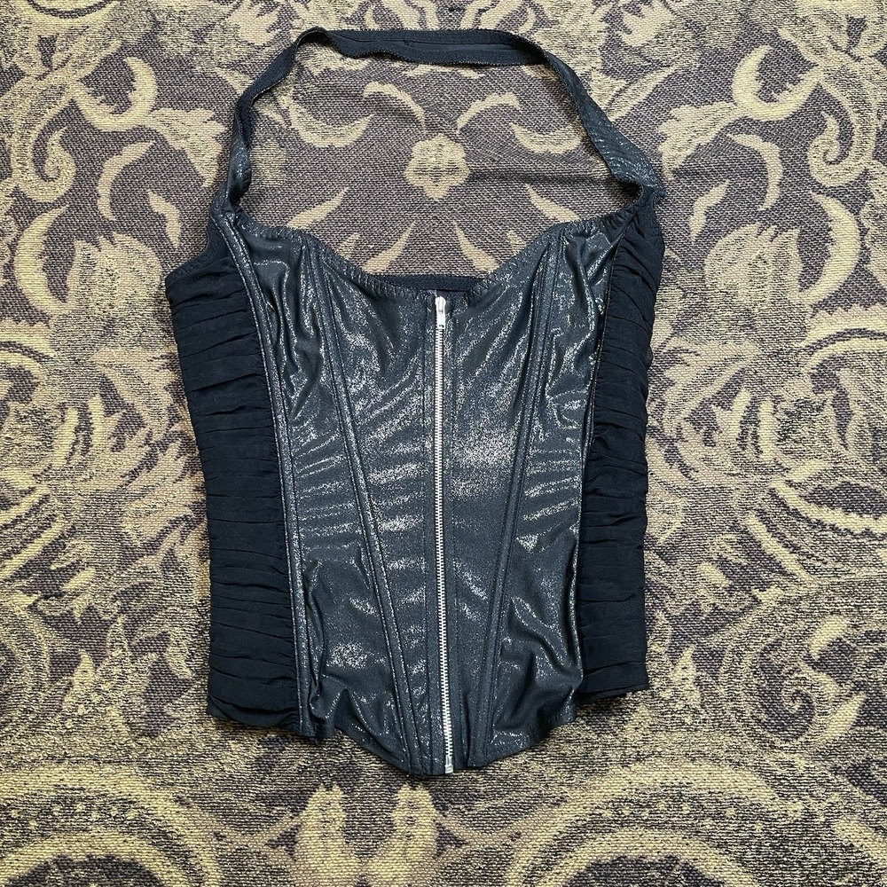 Seduction Fredericks of Hollywood Black Garter Lace Corset Womens Size Medium